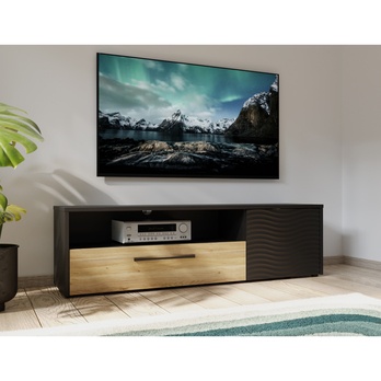 TV komoda KARLSHAMN dub mauvella/černá 1
