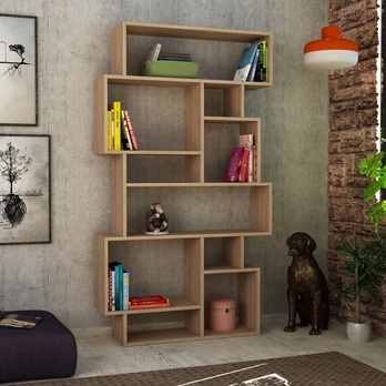 Regál/knihovna KARMATO dub světlý 1