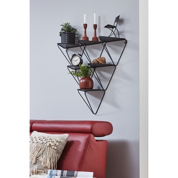 Nástěnný regál KARSEN černá, šířka 72 cm 1