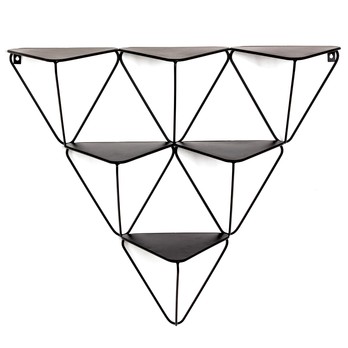 Nástěnný regál KARSEN černá, šířka 72 cm 2