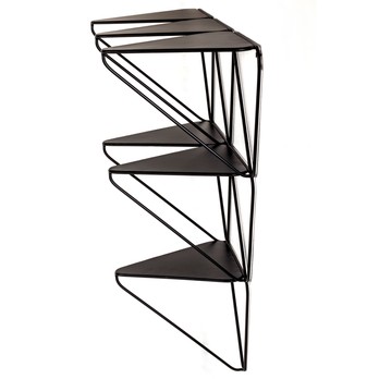 Nástěnný regál KARSEN černá, šířka 72 cm 3