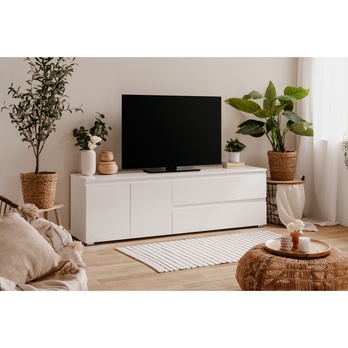 TV komoda KASSIOPI 56A bílá vysoký lesk 1