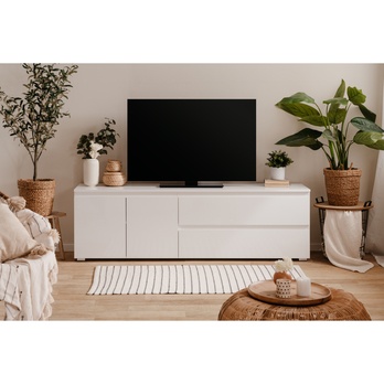TV komoda KASSIOPI 56A bílá vysoký lesk 3