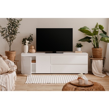 TV komoda KASSIOPI 56A bílá vysoký lesk 4
