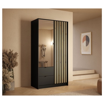 Šatní skříň KATANIA 1 černá/dub artisan 1