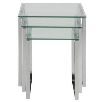 Přístavný stolek KATRINE I průhledná/chrom, set 3 ks 2