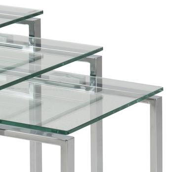 Přístavný stolek KATRINE I průhledná/chrom, set 3 ks 5