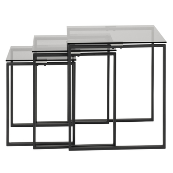 Přístavný stolek KATRINE I šedá/černá, set 3 ks 3