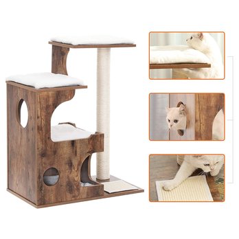 Kočičí škrabadlo KATTY III hnědá/bílá 2