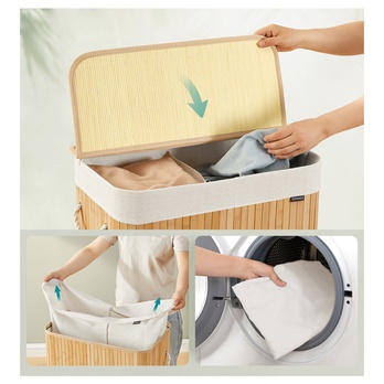Koš na prádlo KEELY 3 přírodní 2
