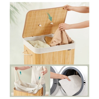 Koš na prádlo KEELY 6 přírodní 2