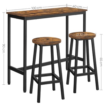Barový set KEMA 5 hnědá/černá 5
