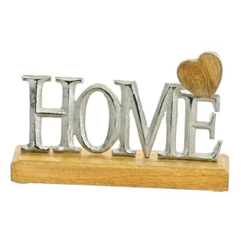 Dekorace nápis home KERRAN přírodní/stříbrná, výška 14 cm 2