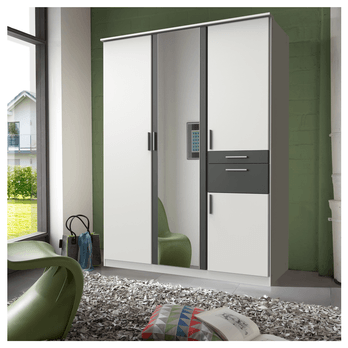 Šatní skříň  KESTER II bílá/grafit 1