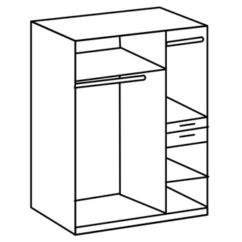 Šatní skříň  KESTER II bílá/steel optic 2