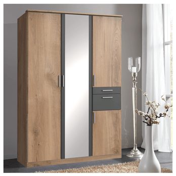 Šatní skříň  KESTER II dub prkenný/grafit 1