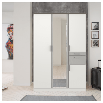 Šatní skříň  KESTER II bílá/beton 1