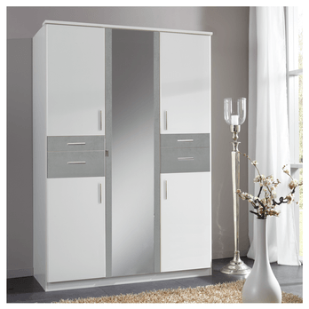 Šatní skříň  KESTER III bílá/beton 1