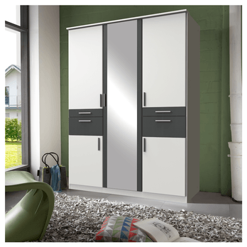 Šatní skříň  KESTER III bílá/grafit 1