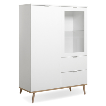 Vitrína  KEVEN 53 dub sonoma/bílá 3