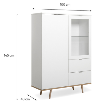 Vitrína  KEVEN 53 dub sonoma/bílá 5