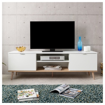 TV stolek KEVEN 55 dub sonoma/bílá 1