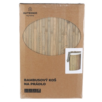 Rohový koš na prádlo KHAN bambus, šířka 35 cm 6