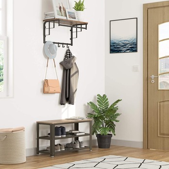 Policový botník KIRA černá/světle hnědá 1