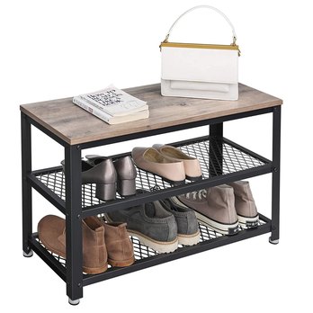 Policový botník KIRA černá/světle hnědá 2