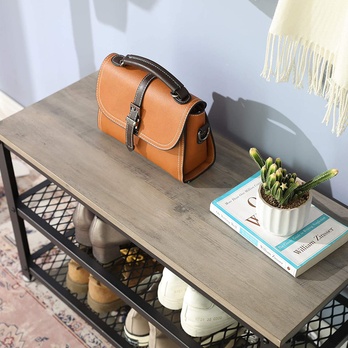 Policový botník KIRA černá/světle hnědá 6