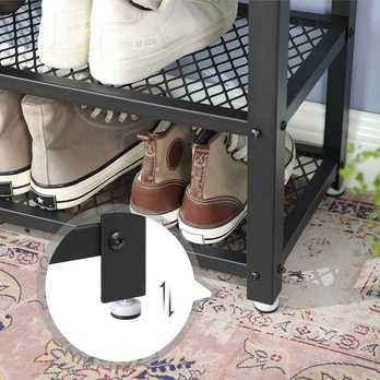 Policový botník KIRA černá/světle hnědá 7