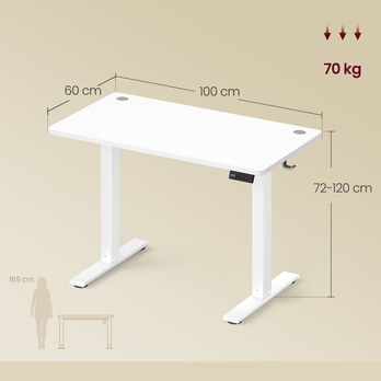 Pracovní stůl KITOL bílá, šířka 100 cm 3