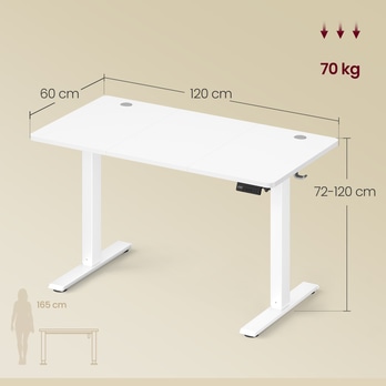 Pracovní stůl KITOL bílá, šířka 120 cm 3