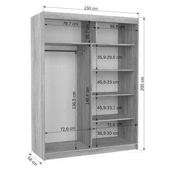 Šatní skříň KLOE čokoládově hnědá 3