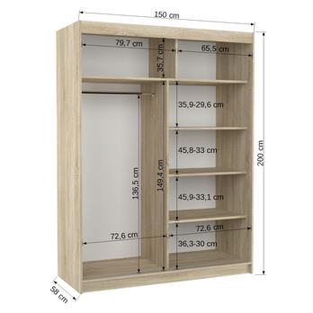 Šatní skříň KLOE dub sonoma 3
