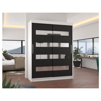 Šatní skříň KLOE bílá/černá 1