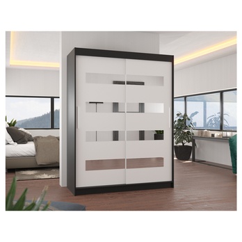 Šatní skříň KLOE černá/bílá 1