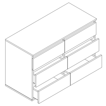 Komoda KOMET 3 + 3 bílá 1