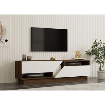 TV komoda KORA bílá/ořech 1