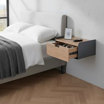 Závěsný noční stolek KORFU I dub/antracitová 1