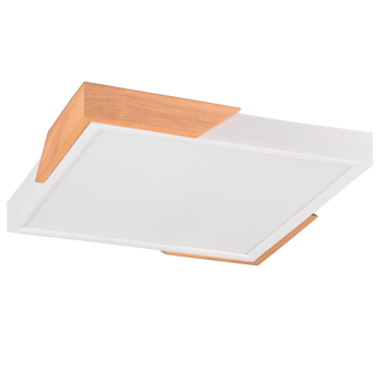Stropní LED svítidlo KOV bílá/světlé dřevo 1