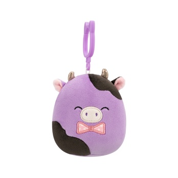 Klíčenka Squishmallows KRAVIČKA ALEXIE fialová/hnědá 1