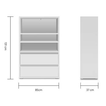 Regál KRISTA bílá, šířka 85 cm 4