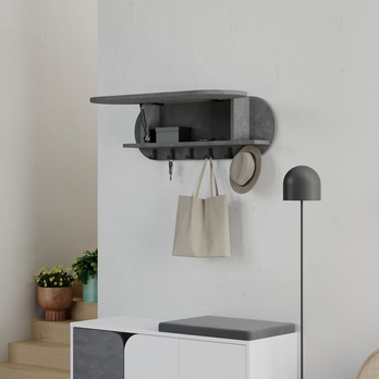 Nástěnný věšák KROMA šedá 1