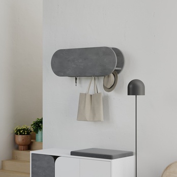 Nástěnný věšák KROMA šedá 2