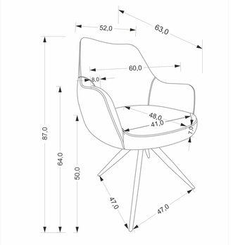 Jídelní židle KS-564 šedá 11