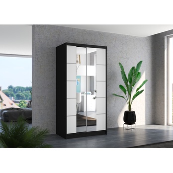 Šatní skříň KSAVERA černá/bílá 1