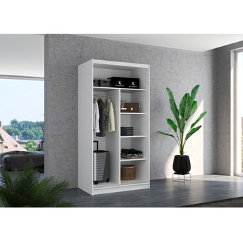 Šatní skříň KSAVERA bílá/dub artisan 2