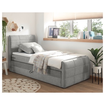 Postel boxspring KUBA 2 světle šedá, 120x200 cm 1