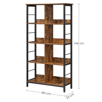 Regál LADDER 1 rustikální hnědá/černá 6